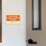 Classic Framed Plus Temperature Checks Required for Entry – Thank You Door or Wall Sign | Medical Facility Greeting & Reception