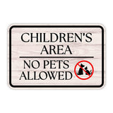 Classic Framed Plus Children’s Area – No Pets Allowed Door or Wall Sign | Children's Warning and Safety Signs
