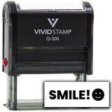 Vivid Stamp SMILE! Self-Inking Rubber Stamps Teachers And Schools | Motivational Stamps For Children | Re-inkable Ink Pad