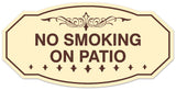 Signs ByLITA Victorian No Smoking on Patio Sign - Laser-Engraved Lettering | Durable ABS Plastic | Vibrant Colors | Powerful Foam Tape Wall or Door Sign
