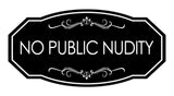 Signs ByLITA Victorian No Public Nudity Wall or Door Sign
