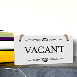 Vacant 5" x 10" Hanging Wall or Door Sign | Rustic Twine | Stylish Business or Office Signage