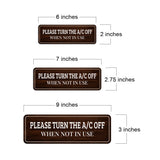 Standard Plus Please Turn The A/C Off When Not In Use Wall or Door Sign | Home & Office Decor