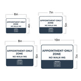 Classic Framed Plus Appointment-Only Zone – No Walk-Ins! Door or Wall Sign | Medical Facility Reception Patient Reminders
