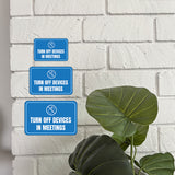 Classic Framed Plus Turn Off Devices in Meetings Wall or Door Sign | Business and Office