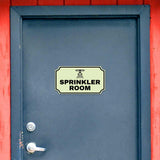 Notched Standard Sprinkler Room Wall or Door Sign | Facilities and Rooms Sign