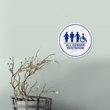 Circle Plus All Gender Restroom Wall or Door Sign Easy Installation | Business & Public Bathroom Signage