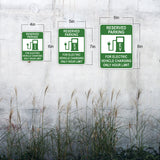 Portrait Round Plus Reserved Parking For Electric Vehicle Charging Only Hour Limit Door or Wall Sign | Electric Vehicle Charging Station | Parking