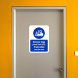 Portrait Round Plus Remove Keys From Fork Lift Truck When Not In Use Door or Wall Sign