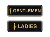 Signs ByLITA Standard Gentlemen and Ladies Figurine Signs - Easy Installation | Durable Wall or Door (2 Pack) Sign