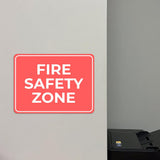 Classic Framed Plus Fire Safety Zone Door or Wall Sign | Health and Safety Workplace Warning