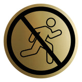 Signs ByLITA Circle No Running Graphic Door or Wall Sign | Easy Installation | Durable Construction | Promote Health And Safety | Caution Warning Sign for Home, Business and Office Spaces