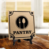Pantry 5"x 5" Square Table Sign With Acrylic Easel | Home & Office Decor