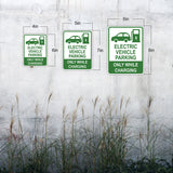 Portrait Round Plus Electric Vehicle Parking Only While Charging Door or Wall Sign | Electric Vehicle Charging Station | Parking