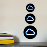 Circle Plus Cloud Neon Graphic Style Wall or Door Sign | Live Streamer Gaming Themed Decoration