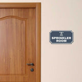 Notched Standard Sprinkler Room Wall or Door Sign | Facilities and Rooms Sign