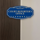 Victorian Plus Court Reporter's Office Wall or Door Sign | Legal and Courtroom Decoration