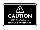 Signs ByLITA Classic Framed Caution: Sharp Objects - Handle with Care Door or Wall Sign Easy Installation | Health And Safety | Building And Warning Signs
