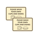 Classic Framed Please Wash Your Own Cups and Dishes Wall or Door Sign