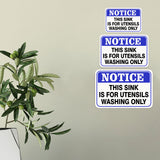 Classic Framed Plus Notice This Sink Is For Utensils Washing Only Door or Wall Sign | Office Housekeeping Signage
