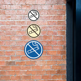 Signs ByLITA Circle No Smoking Graphic Door or Wall Sign | Easy Installation | Durable Construction | Promote Health And Safety | Caution Warning Sign for Home, Business and Office Spaces