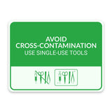 Classic Framed Plus Avoid Cross-Contamination – Use Single-Use Tools Door or Wall Sign | Hygiene and Safety Signage