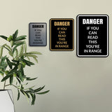 Signs ByLITA Portrait Round Danger If You Can Read this You're In Range Door or Wall Sign Easy Installation | Health And Safety | Building And Danger Signs