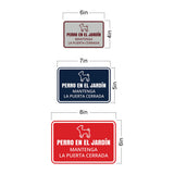 Signs ByLITA Classic Framed Perro En El Jardín Mantenga la Puerta Cerrada Wall or Door | Spanish Home Security Signs