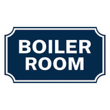 Notched Standard Boiler Room Wall or Door Sign | Fire/Emergency/Electrical/Security Safety Signs