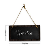 Garden 5x10 Hanging Plus Wall or Door Sign | Rustic Twine | Range of Vibrant Decor Styles | Room Signs For Home and Business
