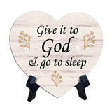 Reflective Religious Quote Signs Heart Table Sign with Acrylic Stand (6x5")