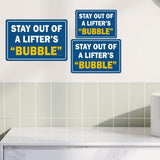 Classic Framed Plus Stay Out Of A Lifter’s “Bubble” Door or Wall Sign | Gym Etiquette Signage