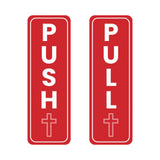 Signs ByLITA Vertical Push and Pull Door Signs (Church Crosses) Door Sign