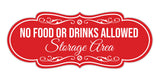 Signs ByLITA Designer No Food or Drinks Allowed in Storage Area Wall or Door Sign