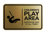 Signs ByLITA Classic Framed Children's Play Area - Supervise Kids at All Times Wall or Door Sign