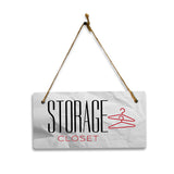 Storage Closet 5x10 Hanging Plus Wall or Door Sign | Rustic Twine | Range of Vibrant Decor Styles | Room Signs For Home and Business