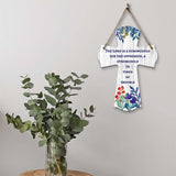 The Lord is a stronghold for the oppressed, a stronghold in times of trouble Cross Hanging Sign | Rustic Twine | Inspiring Religious Bible Decor