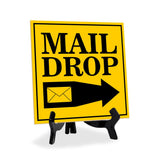 Mail Drop 5"x 5" Square Table Sign With Acrylic Easel | Home & Office Decor