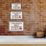 Classic Framed Plus Children’s Area – No Pets Allowed Door or Wall Sign | Children's Warning and Safety Signs
