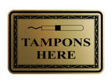 Signs ByLITA Classic Framed Tampons Here Vintage Bathroom Wall or Door Sign