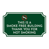 Notched Standard 'This is A Smoke Free Building Thank You for NOT Smoking' Wall or Door Sign