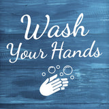 Signs ByLITA Wash Your Hands, Wood Color, Square Table Sign (5" x 5”)