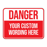Classic Framed Plus Custom Danger Wall or Door Sign | Customizable Warning Sign For Homes and Businesses | Health and Safety Signage