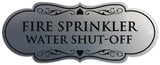 Signs ByLITA Designer Fire Sprinkler Water Shut-off Sign - Easy Installation | Durable Wall or Door Sign