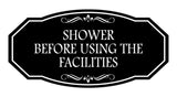 Signs ByLITA Victorian Shower Before Using the Facilities Wall or Door Sign