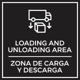 Signs ByLITA Square Loading and Unloading Area Wall or Door Sign | Spanish Bilingual Warehouse Signs