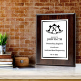 Engineering and Mechanics Theme Customizable Award Plaque | Recognition of Achievement and Service Personalizable Plaques