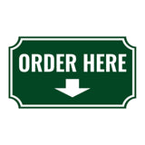 Notched Standard 'Order Here' Wall or Door Sign | Customer Interaction Sign