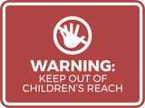Classic Framed Plus Warning Keep Out Of Children's Reach Wall or Door Sign | Children Safety Sign