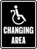 Portrait Round Plus Changing Area Wall or Door Sign | Handicapped Public Signage